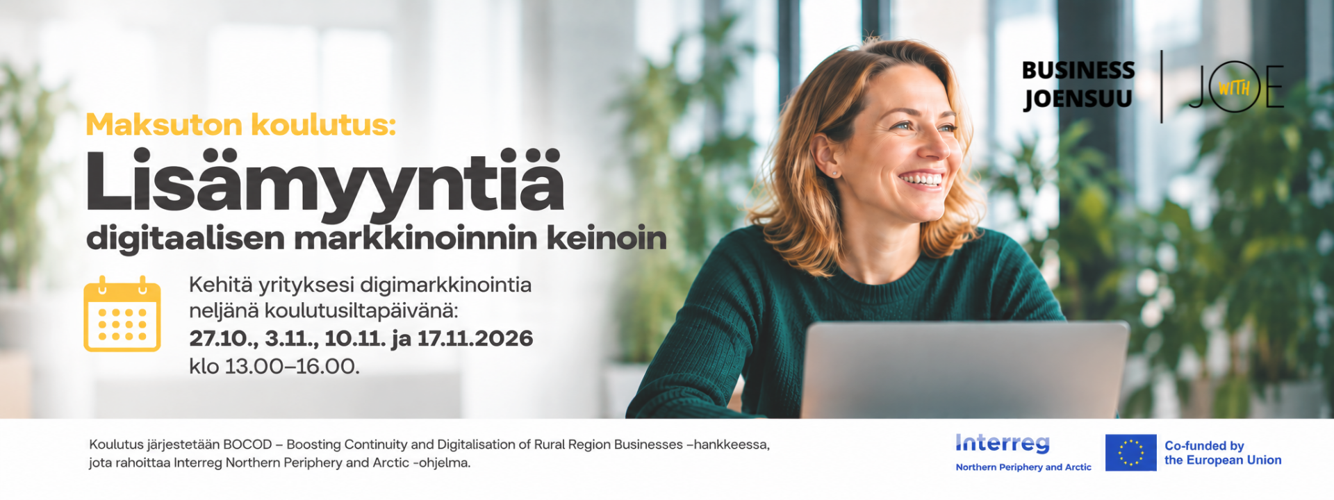 Lisämyyntiä digitaalisen markkinoinnin keinoin -koulutus | Business Joensuu